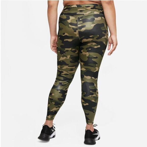 NIKE Women's Leggings Mid Rise Full Length Camo Green Plus 1X NEW WITH TAGS - Picture 9 of 9